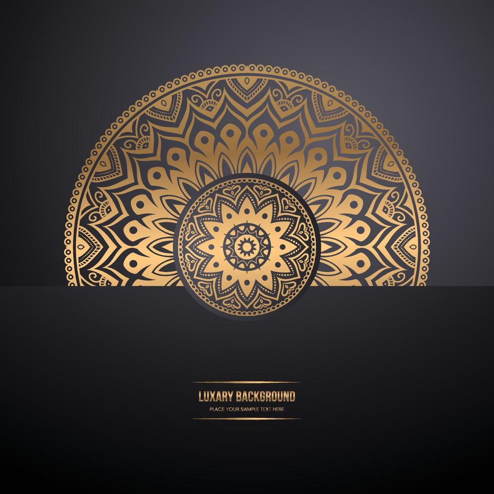 fundo de design de mandala ornamental de luxo com padrão real de arabesco dourado vetor