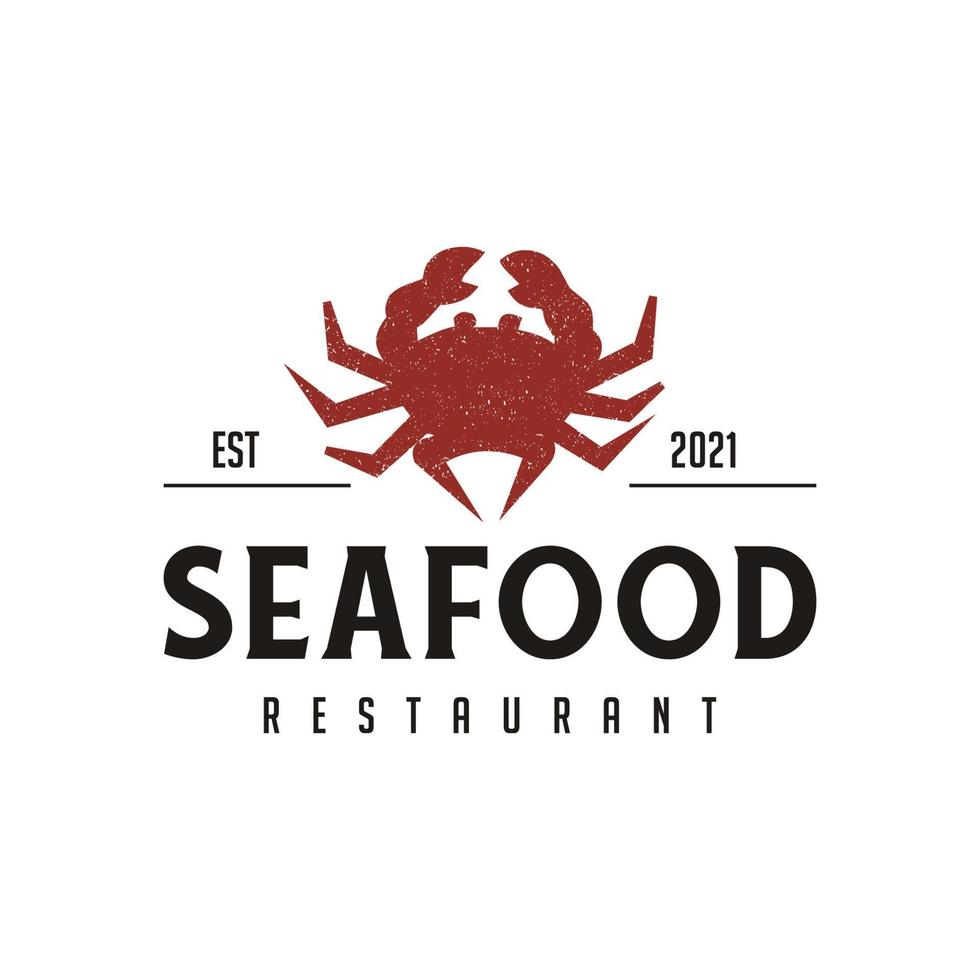 vetor de estoque de frutos do mar logotipo de caranguejo