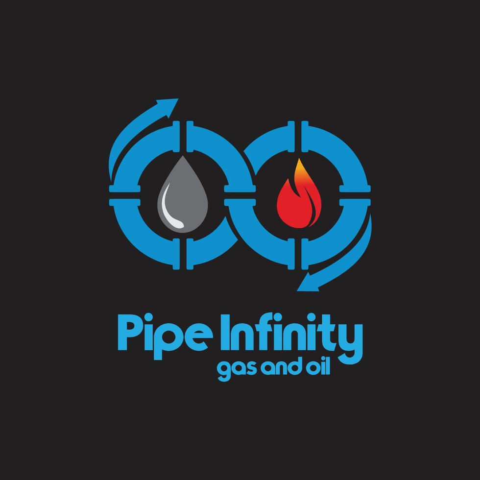 logotipo de gás e óleo de tubo infinito vetor