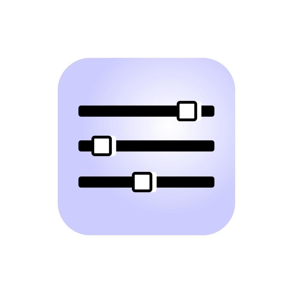 ícone de equalizador horizontal para web ou aplicativo vetor