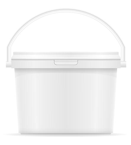 balde de plástico branco para ilustração vetorial de pintura vetor