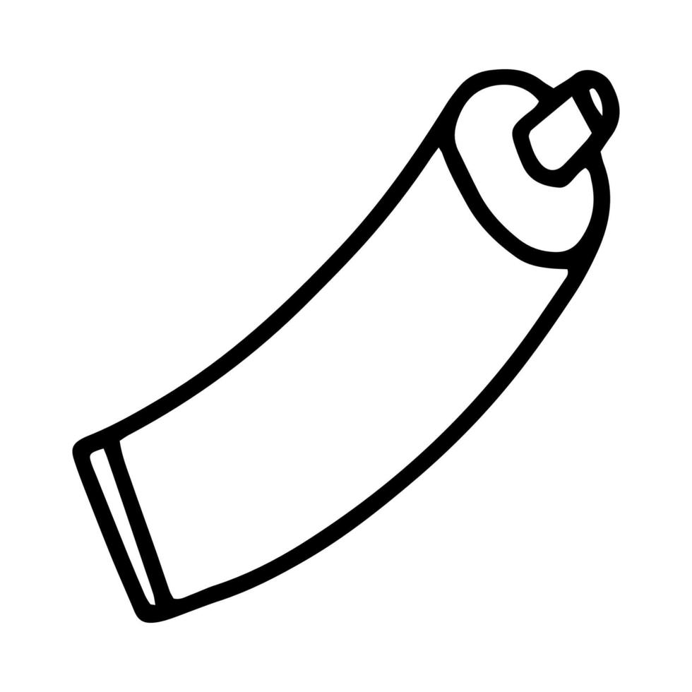 o tubo de creme no estilo de doodle ilustração simples em preto e branco isolada em um fundo branco produtos para beleza e saúde desenho de contorno à mão ilustração vetorial vetor