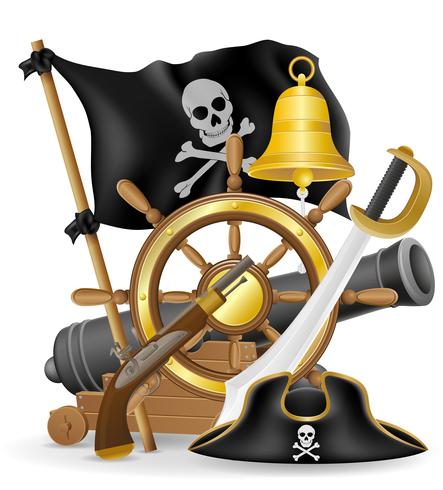 ilustração em vetor ícones conceito pirata