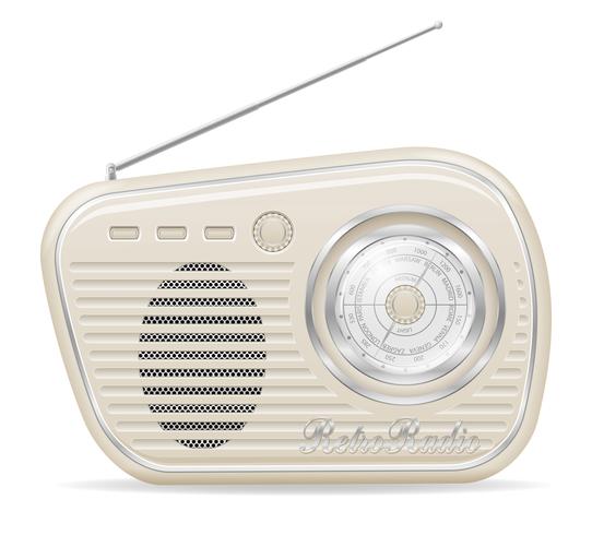 ilustração em vetor estoque rádio velho retro vintage ícone