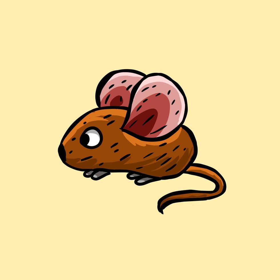 design de logotipo de vetor de mascote simples de rato fofo