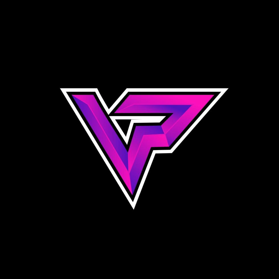 logo letra inicial gaming v e p vetor