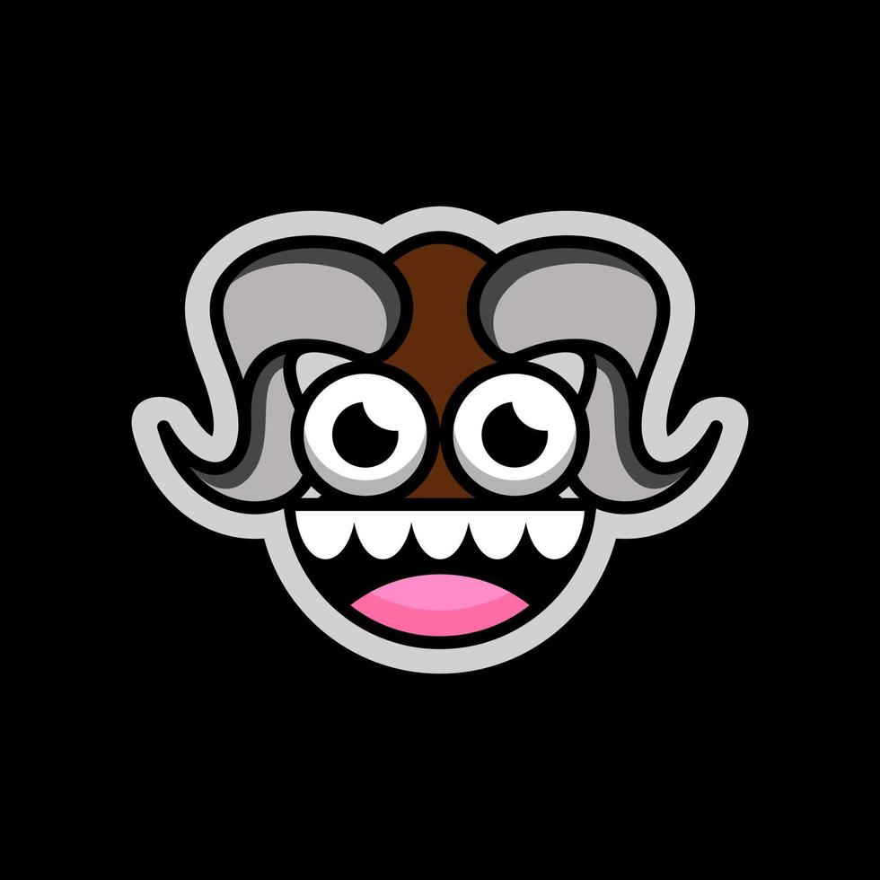 cabra de design de logotipo de mascote simples vetor