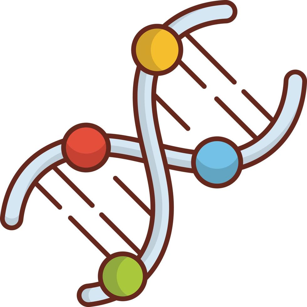 ilustração vetorial de DNA em um fundo transparente. símbolos de qualidade premium. ícone de cor plana de linha vetorial para conceito e design gráfico. vetor