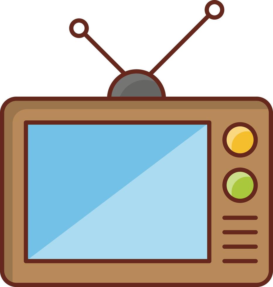 ilustração vetorial de televisão em um fundo transparente. símbolos de qualidade premium. ícone de cor plana de linha vetorial para conceito e design gráfico. vetor