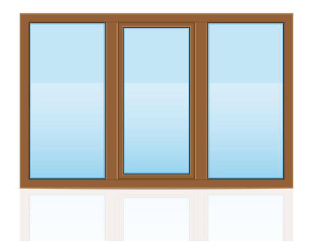 ilustração em vetor marrom plástica transparente janela vista ao ar livre