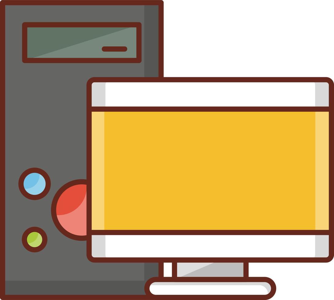 ilustração vetorial de computador em um fundo transparente. símbolos de qualidade premium. ícone de cor plana de linha de vetor para conceito e design gráfico.