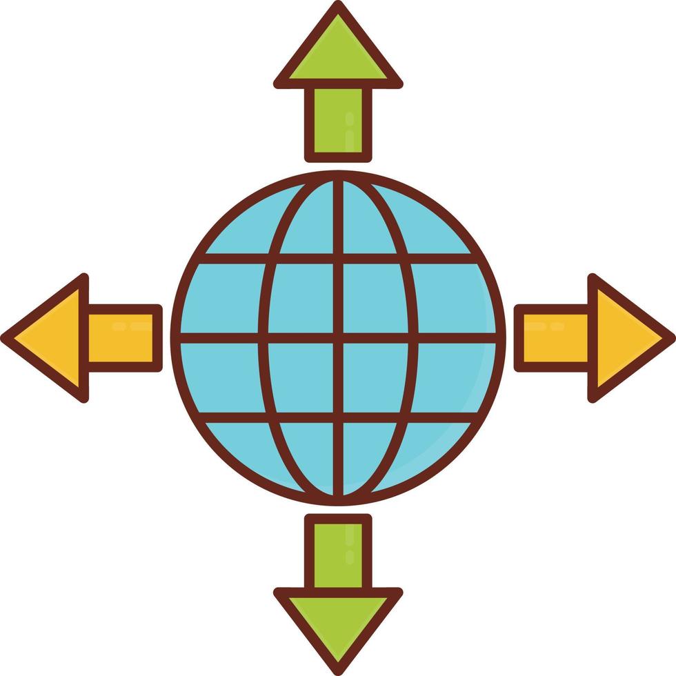 ilustração vetorial global em um fundo transparente. símbolos de qualidade premium. ícone de cor plana de linha de vetor para conceito e design gráfico.