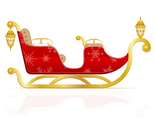 trenó de Natal vermelho da ilustração vetorial de Papai Noel vetor