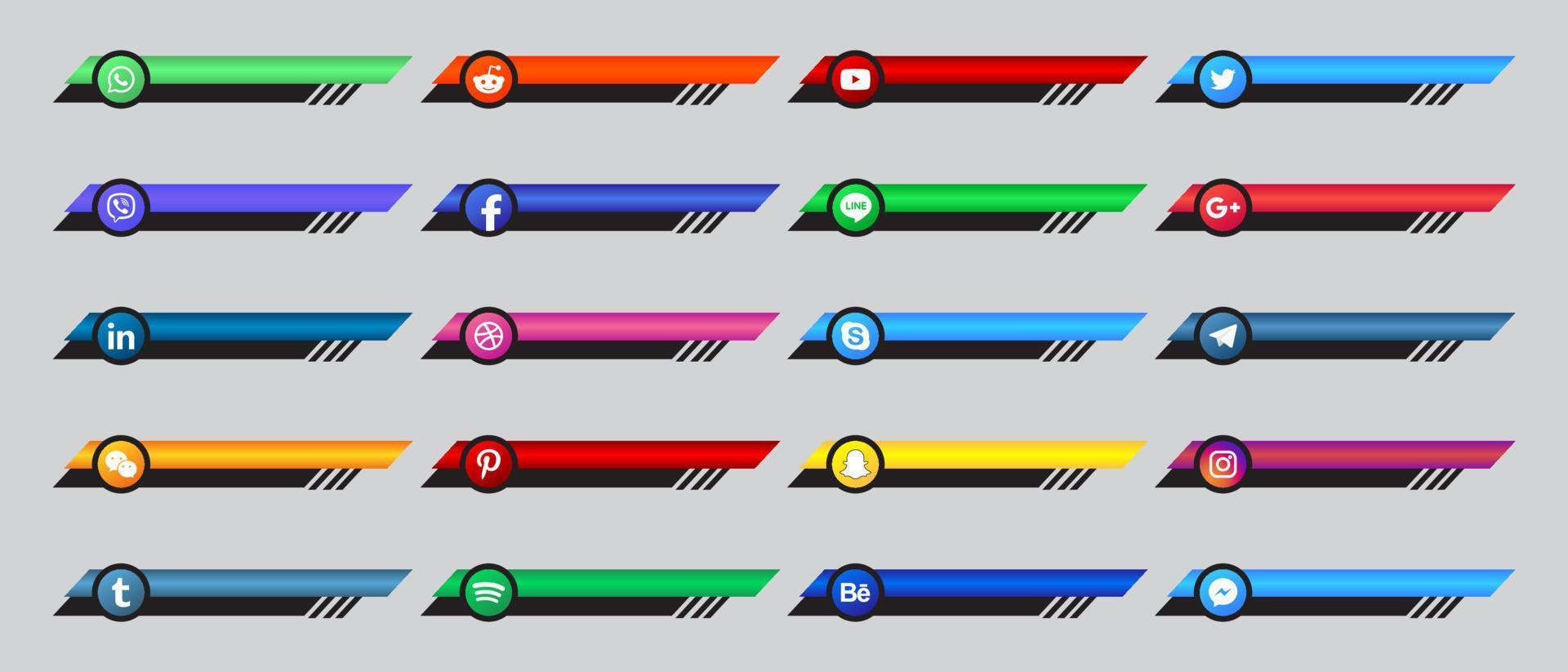 mídia social inferior design de modelo de terceiro banner. elementos de design para negócios digitais e redes. ilustração vetorial vetor