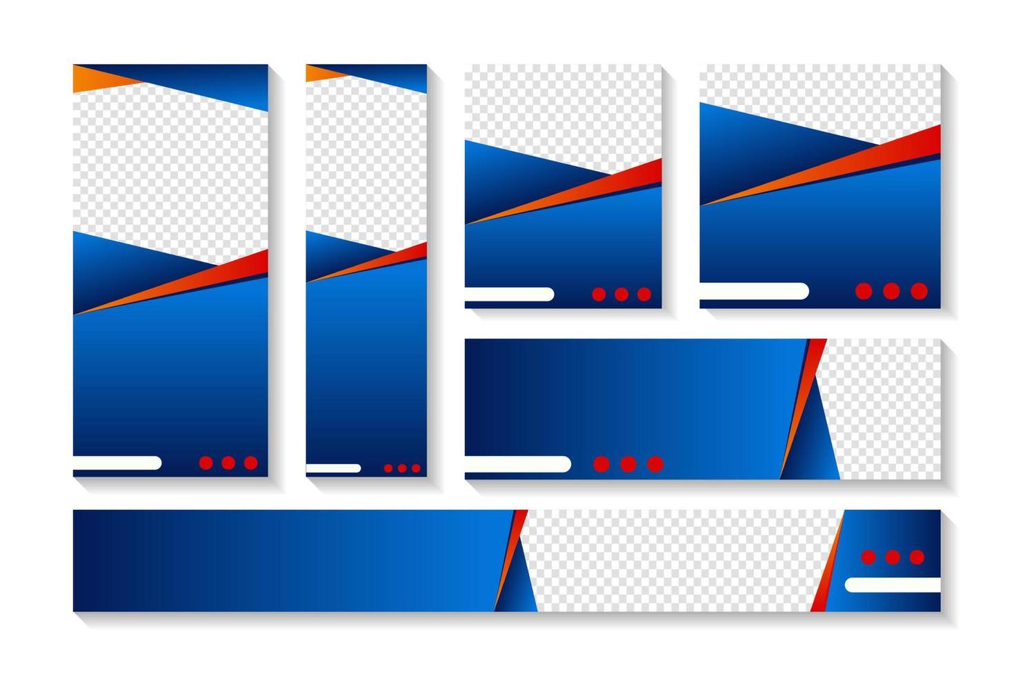 conjunto de banners web modernos de tamanho padrão com local para fotos. definir modelo de banners. EPS 10. ilustração vetorial vetor