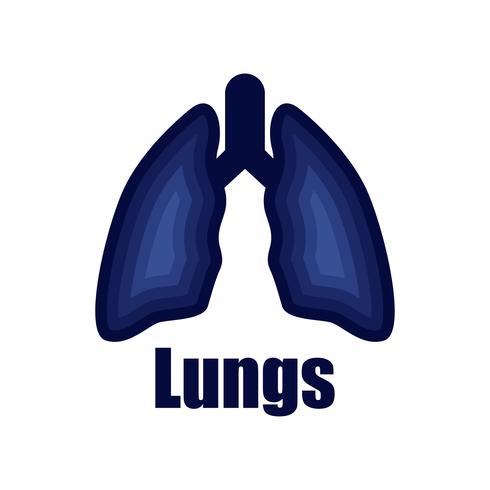 logotipo de pulmões isolado no fundo branco para clínica pulmonar vetor