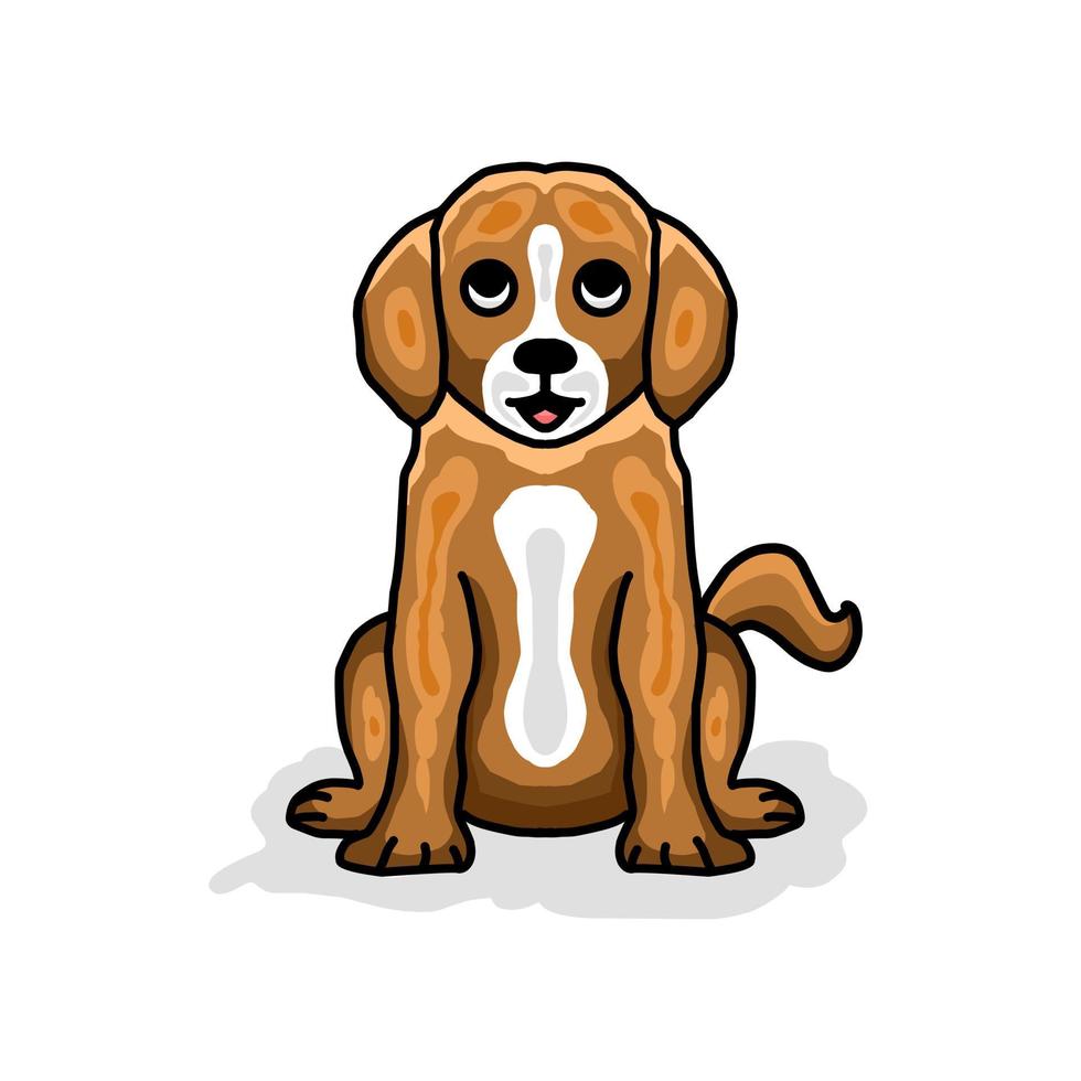 cachorro sentado com fundo branco, design de logotipo vetorial editável vetor