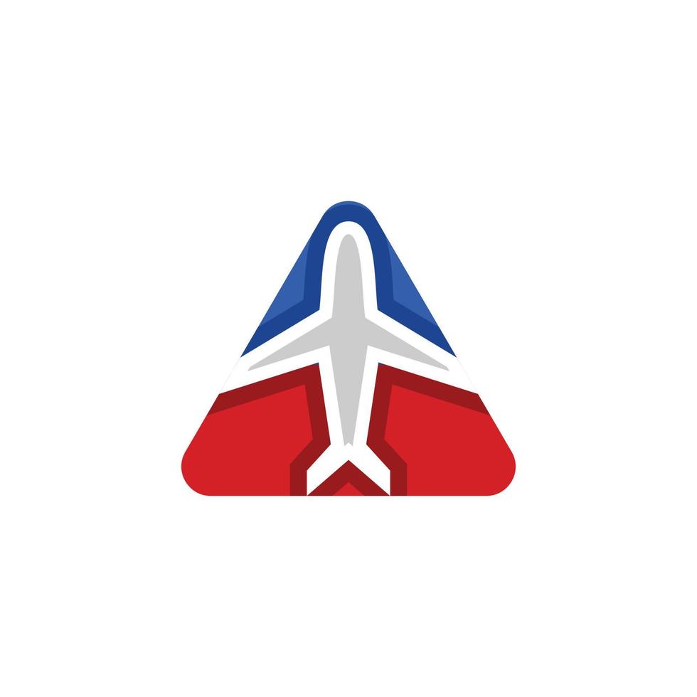 avião triângulo em fundo branco, design de logotipo vetorial minimalista vetor