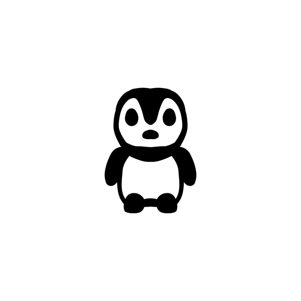 pinguim em fundo branco, design de logotipo vetorial editável vetor