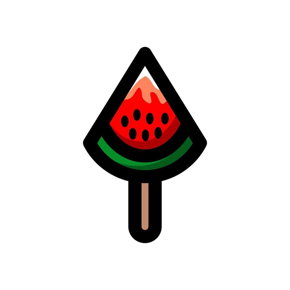 logotipo de duplo sentido que forma sorvete e melancia vetor