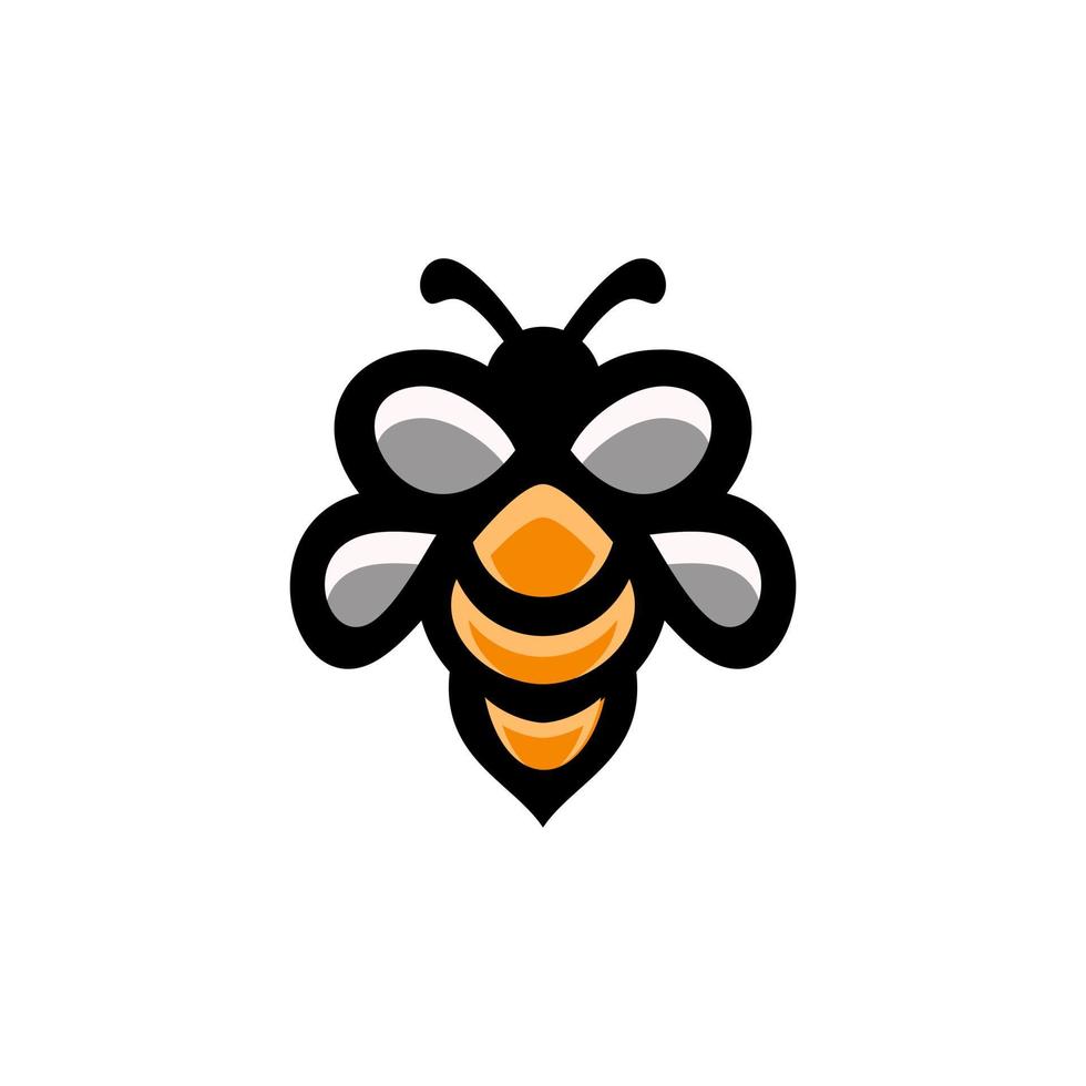 design de logotipo de vetor de mascote simples de mel de abelha natural