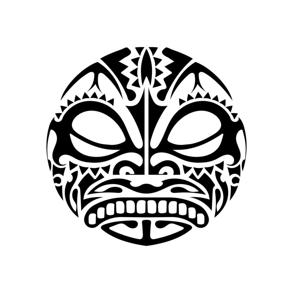 tatuagem de estilo havaiano. modelo de tatuagem de estilo polinésia. máscara dos deuses. ornamento tribal tradicional. feito à mão. ilustração vetorial. vetor