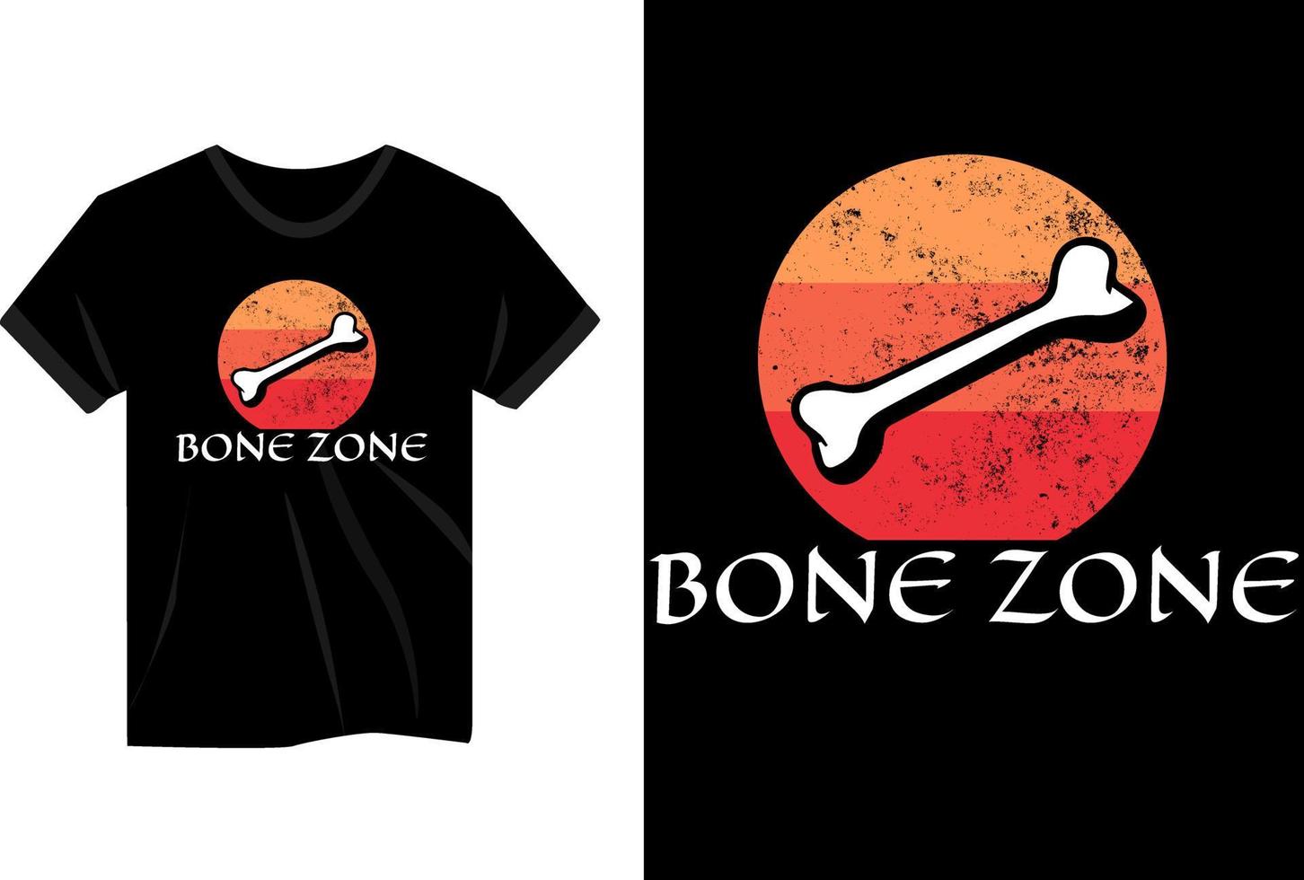 design de camiseta retrô de cachorro de festa de osso vetor