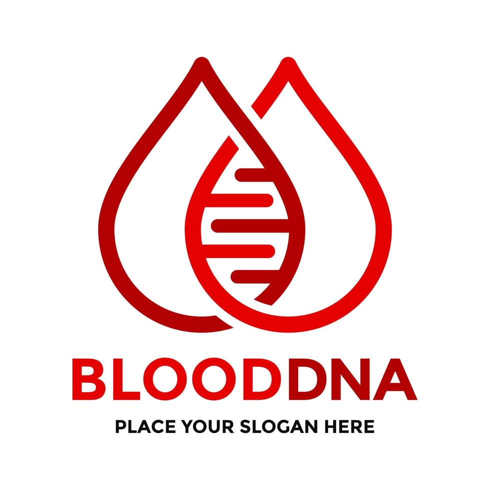 modelo de logotipo de vetor de DNA de sangue. este design usa o símbolo do cromossomo. adequado para ciência