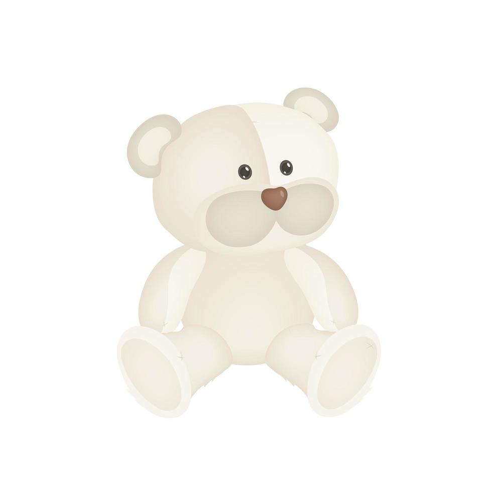 personagem de desenho animado fofo bebê urso sentado. ilustração vetorial isolada no fundo branco. vetor