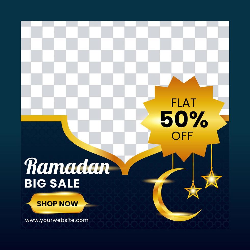 modelo de banner de mídia social do ramadã vetor