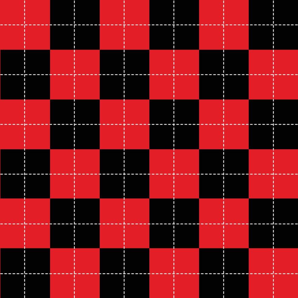 fundo de tabuleiro de xadrez branco preto vermelho vetor