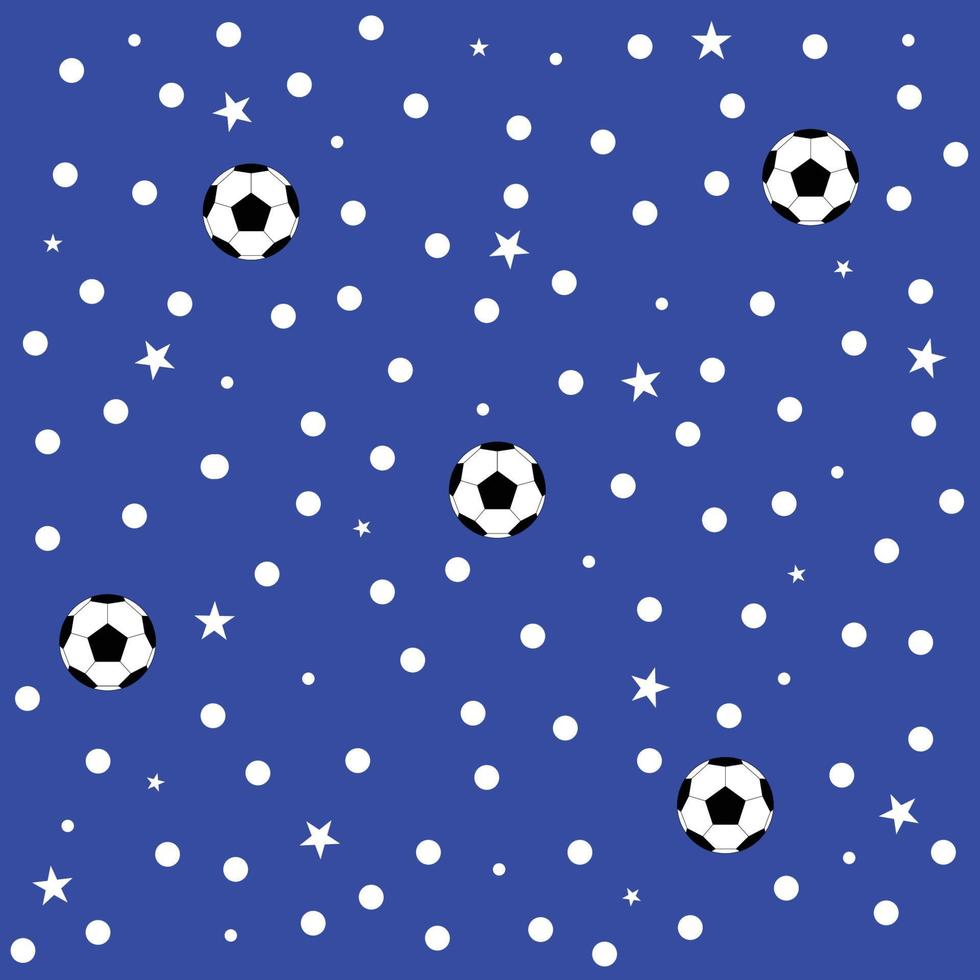 bola de futebol estrela bolinhas fundo azul vetor