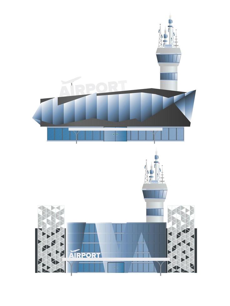 aeroporto moderno. aeroporto em um estilo simples. isolado. ilustração vetorial. vetor