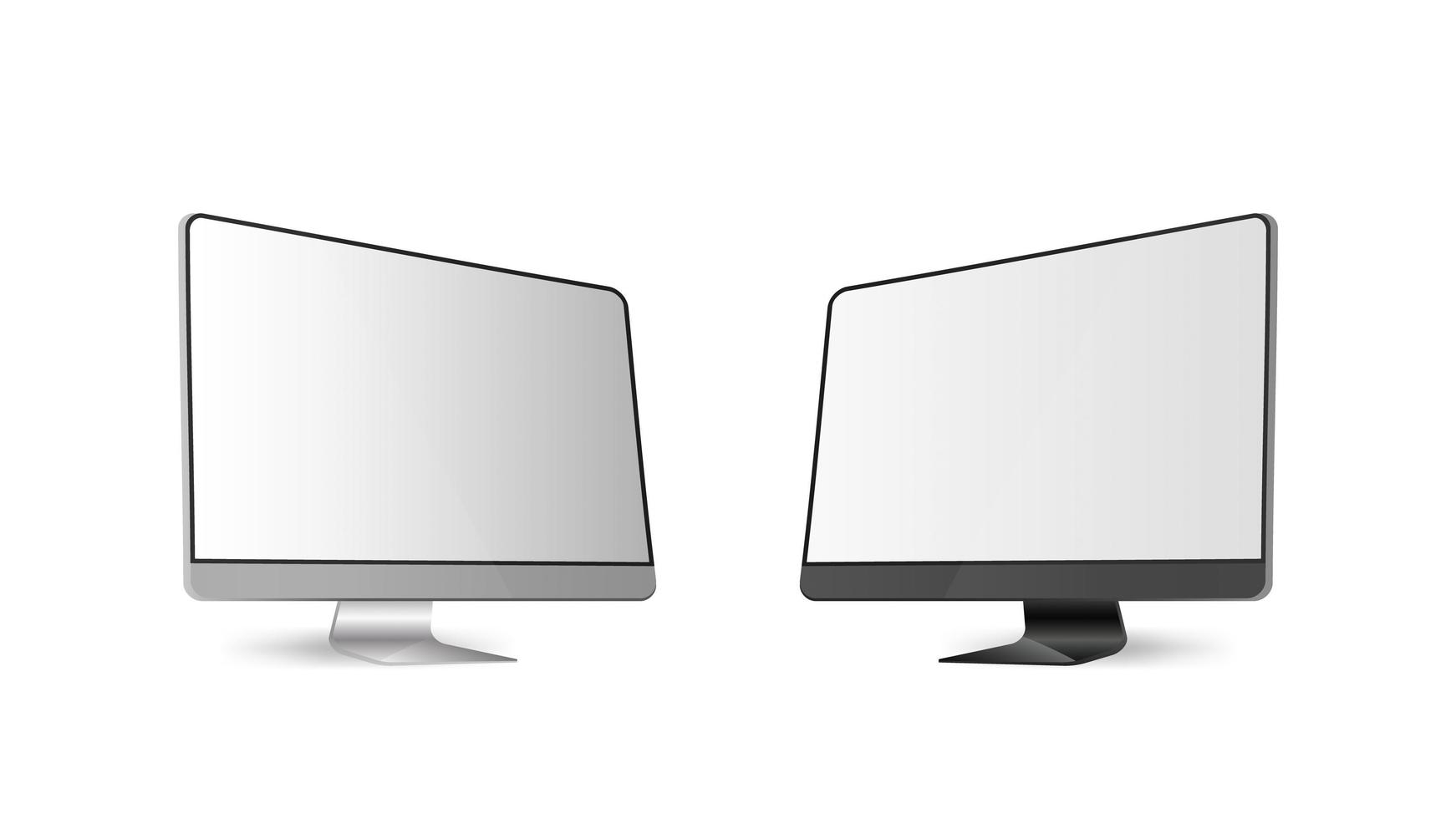 o monitor moderno é isolado em um fundo branco. monitorar a vista lateral. ilustração vetorial realista. vetor