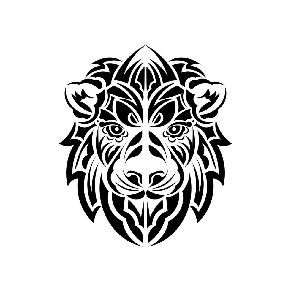 ilustração de leão com estilo preto e branco vetor