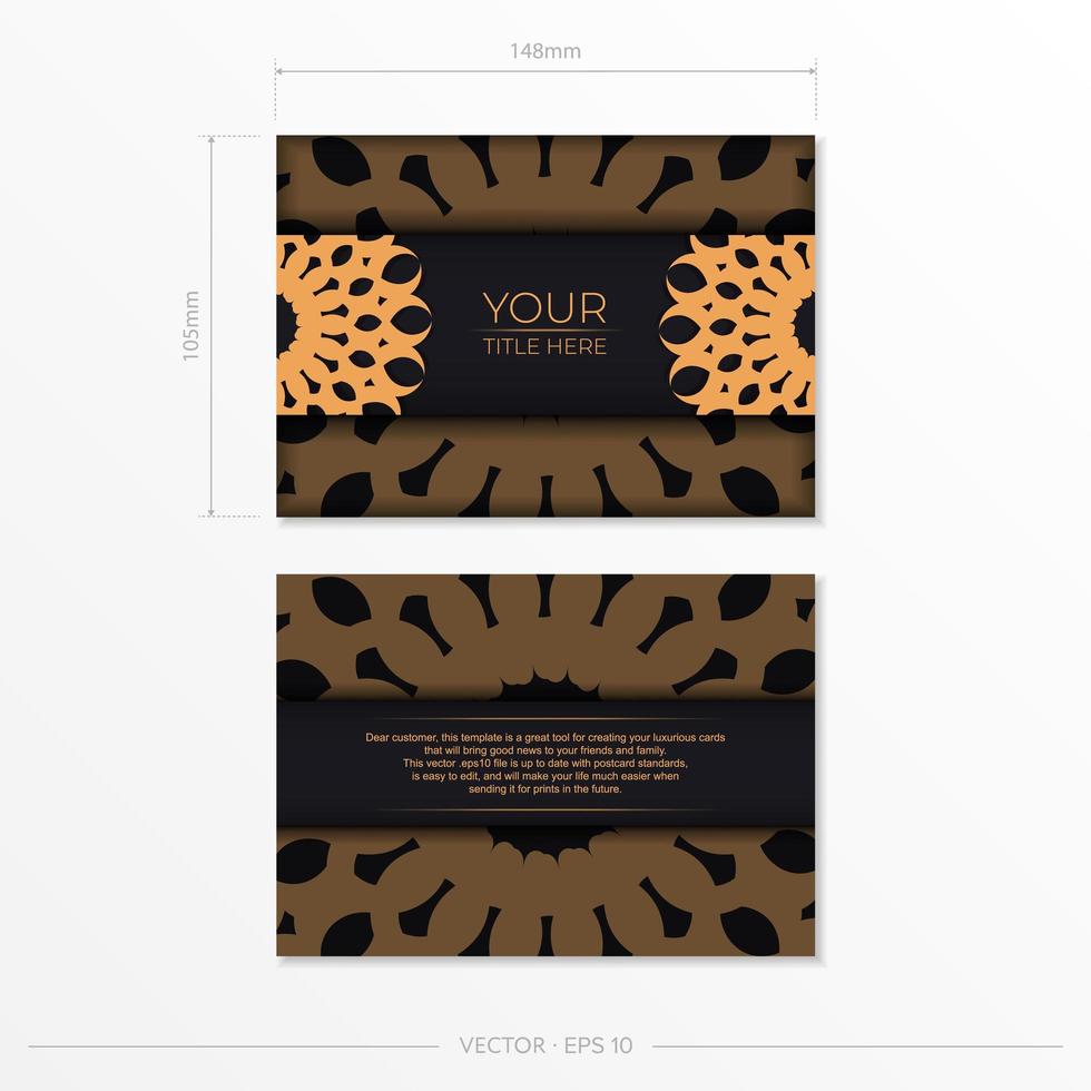 design de cartão postal escuro com ornamento abstrato mandala vintage. pode ser usado como plano de fundo e papel de parede. elementos elegantes e clássicos do vetor prontos para impressão e tipografia.