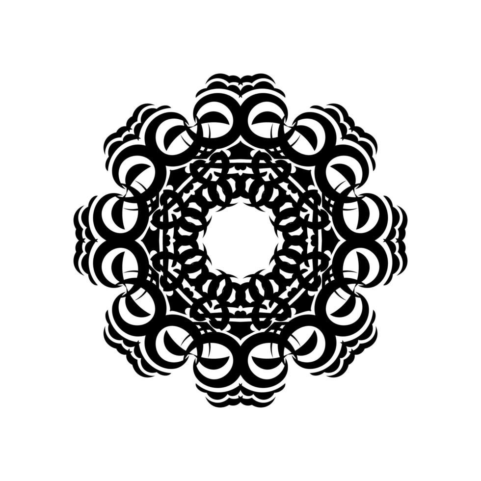 mandala indiana preto e branco. ornamento circular. elemento isolado para design e coloração em um fundo branco. vetor