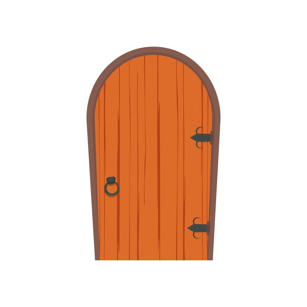 porta de madeira antiga. textura de madeira. estilo de desenho animado. isolado, ilustração vetorial. vetor
