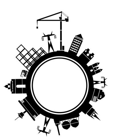 Bloco de cidade de vetor estilizado