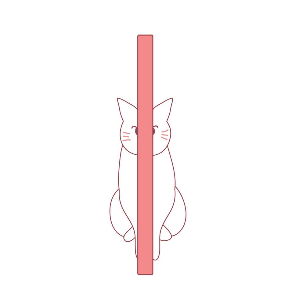 gato brinca de esconde-esconde atrás do poste vetor