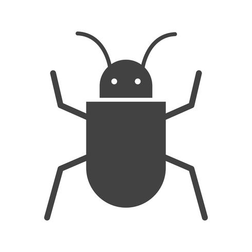 Bug Glyph Black ícone vetor