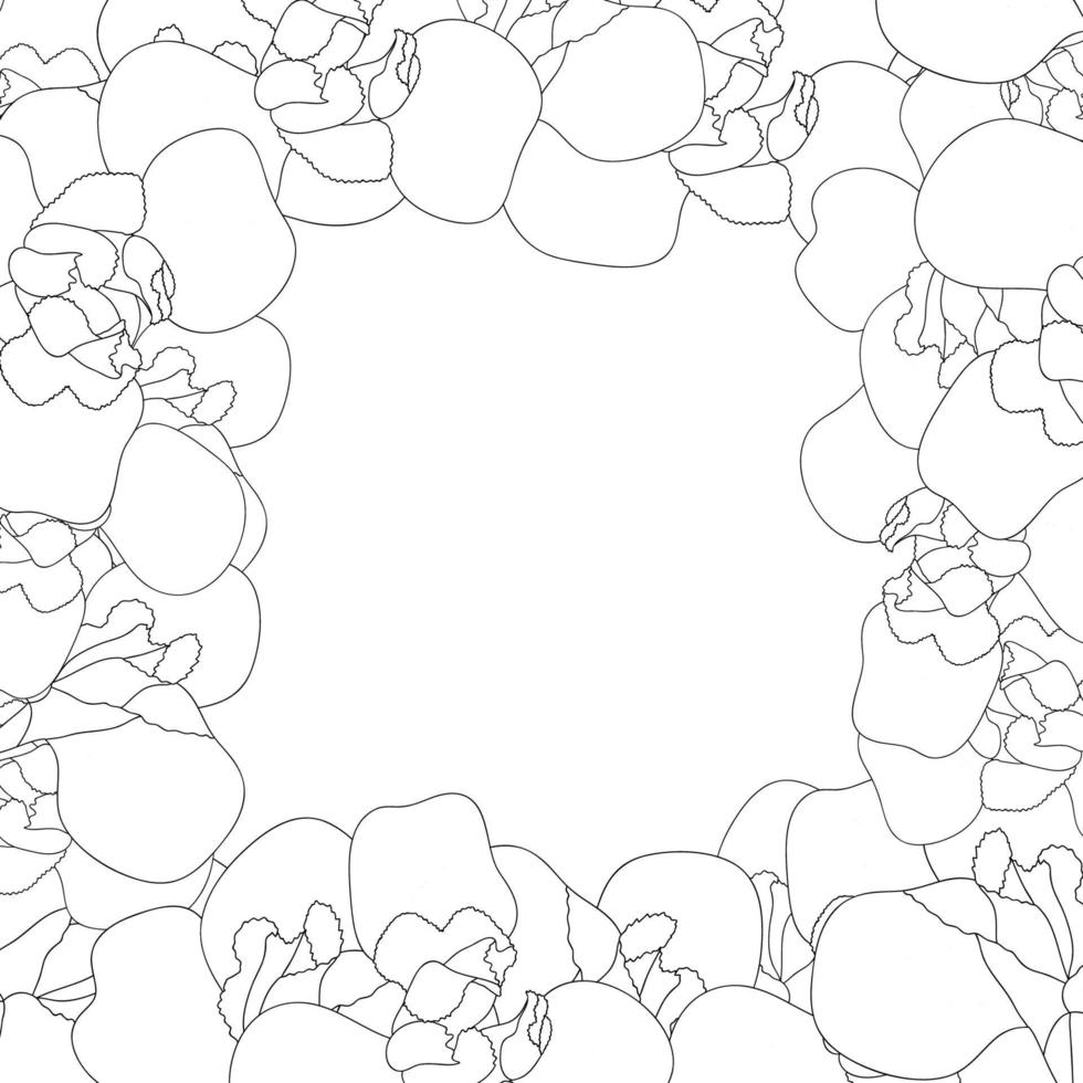 fronteira de contorno de flor de íris em fundo branco. vetor