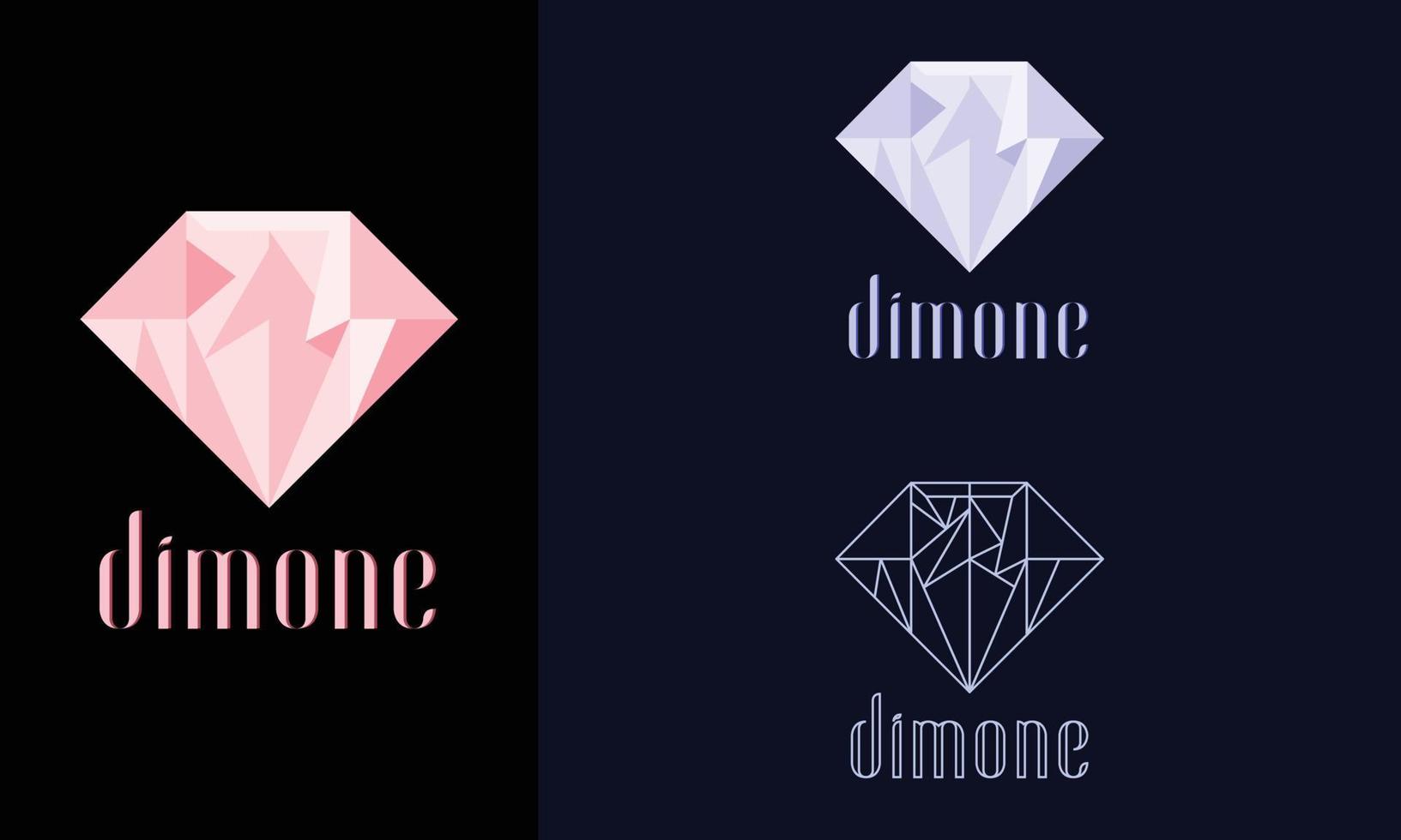 logotipo de diamante corporativo criativo de joias de diamante vetor