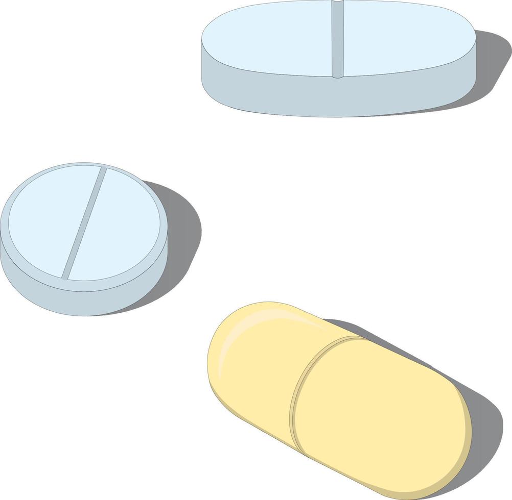 ilustração vetorial de três tipos de medicamentos vetor