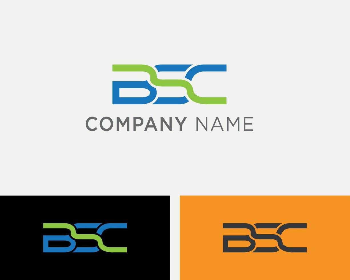 modelo de design de logotipo de carta bsc vetor