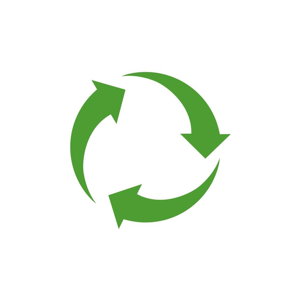 conceito de design de logotipo de seta verde reciclar. ilustração vetorial. vetor