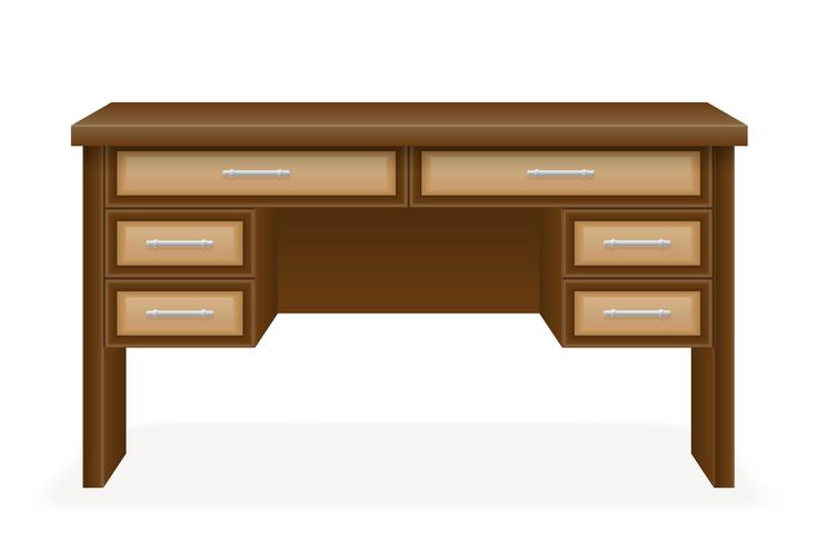ilustração em vetor móveis mesa de madeira