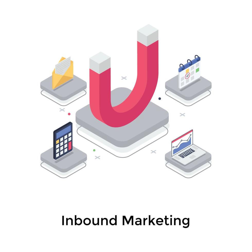 conceitos de inbound marketing vetor