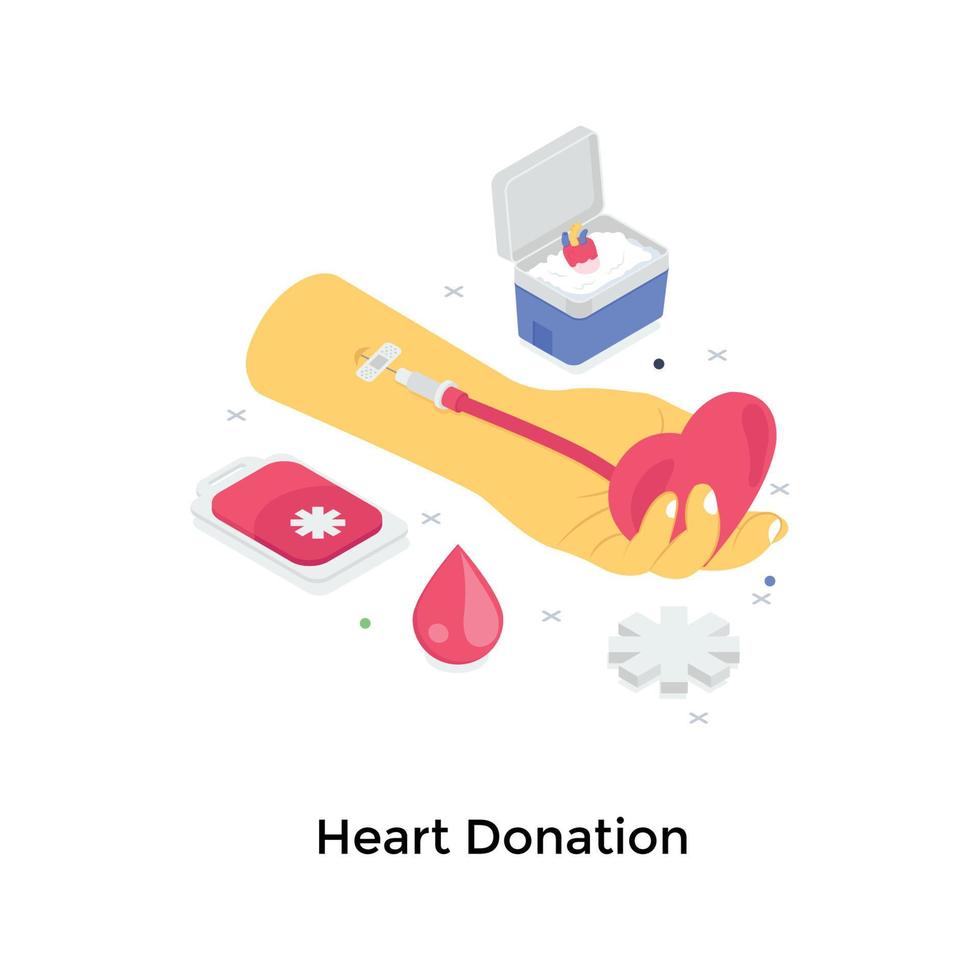 conceitos de doação de coração vetor