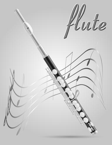 flauta vento instrumentos musicais stock vector illustration